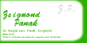 zsigmond panak business card
