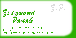 zsigmond panak business card